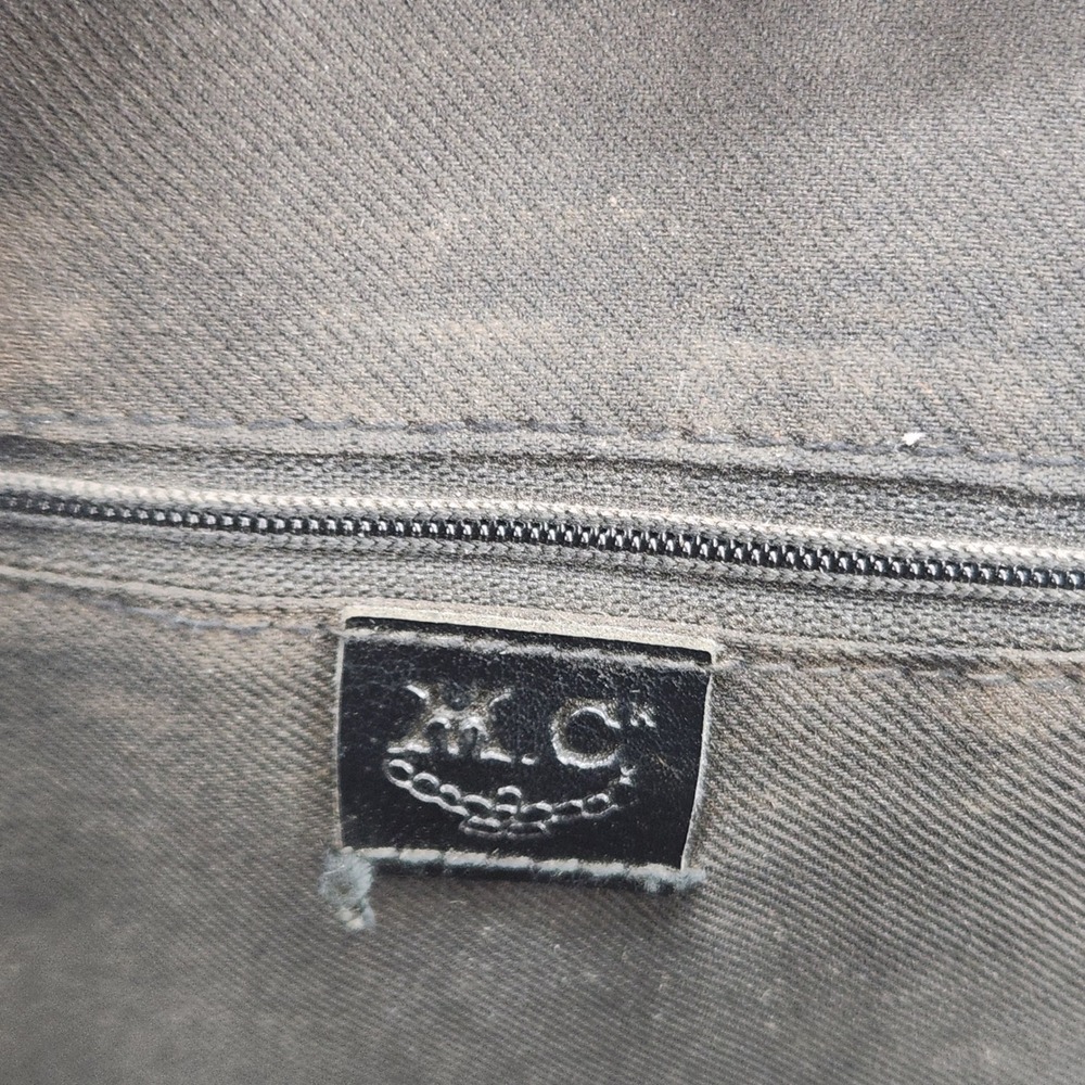 M.C.‎ Croc Embossed Leather Satchel Bag Brown Structured Handbag - Picture 12 of 16